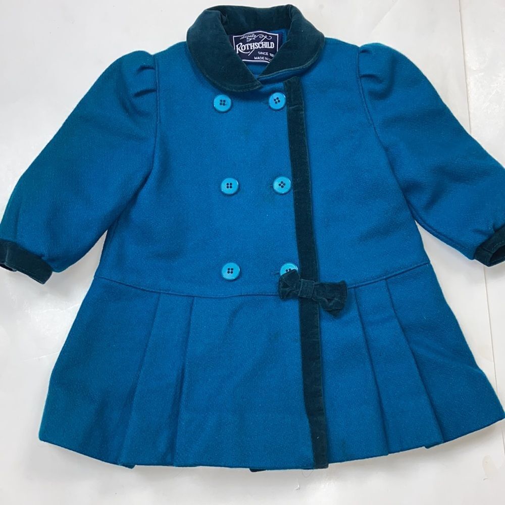 Rothschild VTG ILGWU Girl blue Peat Coat Jacket Size 2T Tailored by Rothschild